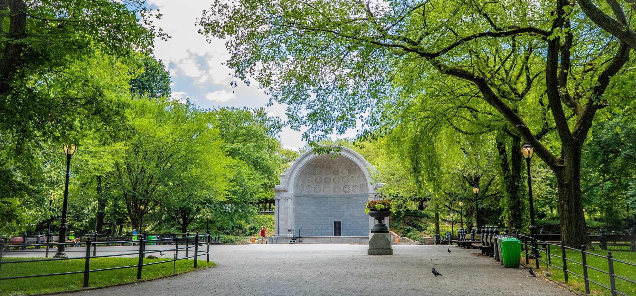 The Bandshell see from across the width of the Mall on a beautiful summer day.